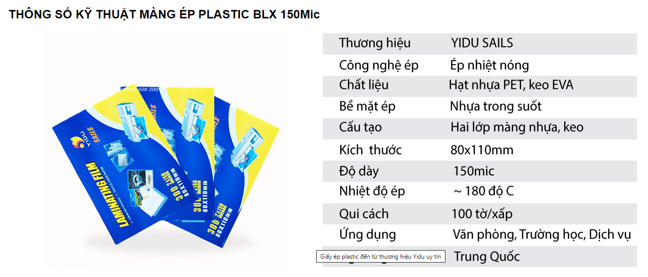 MÀNG ÉP PLASTIC BLX 150Mic
